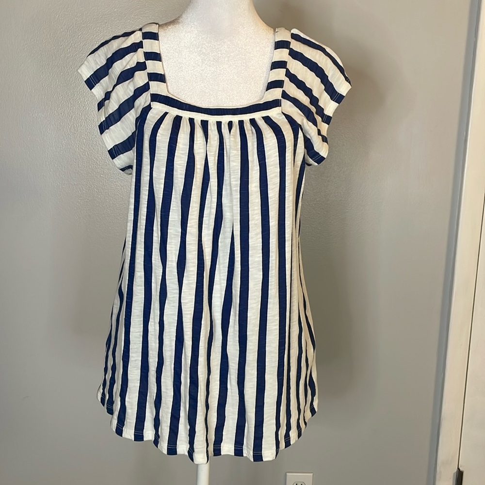 [Style & Co] Navy/White Striped Blouse - Size Medium